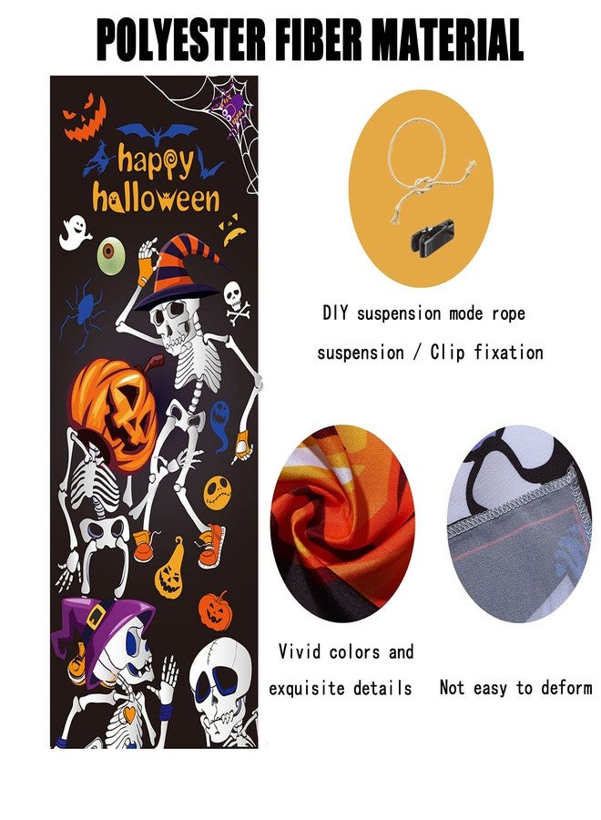 Breling 6 x 2.5 ft Halloween Door Decoration Cover, Large Fabric Party Decoration Sign for Front Door Halloween Party Supplies Indoor Outdoor(Happy Style) - Image 5